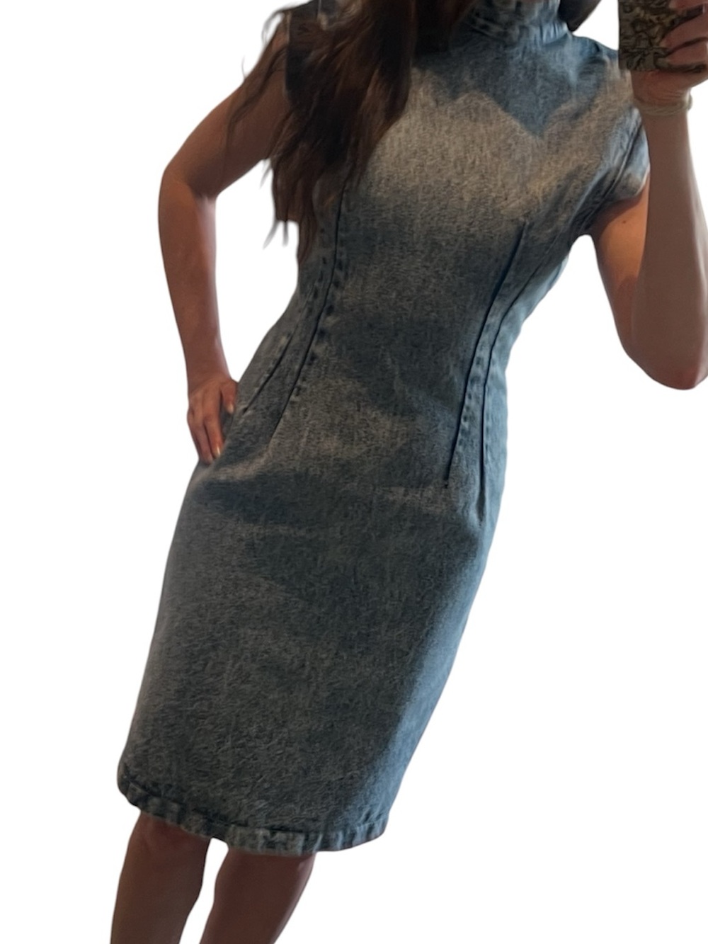 VINTAGE Paris Blues Acid Wash Denim Dress - Picture 3 of 5